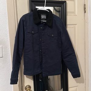 Navy Blue Sherpa Jacket